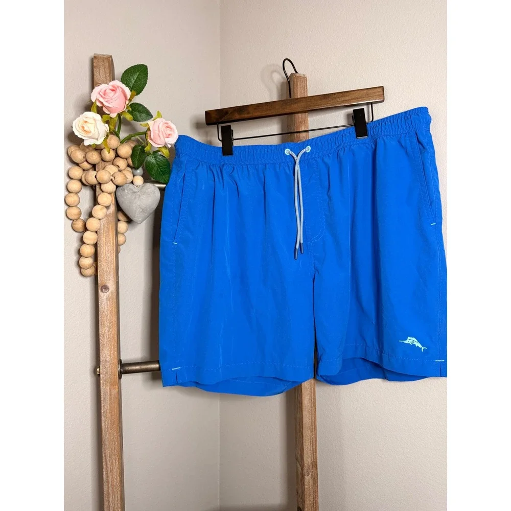 Tommy Bahama Mens Royal Blue Swim Trunks Marlin Logo Mesh Lined Shorts XXL